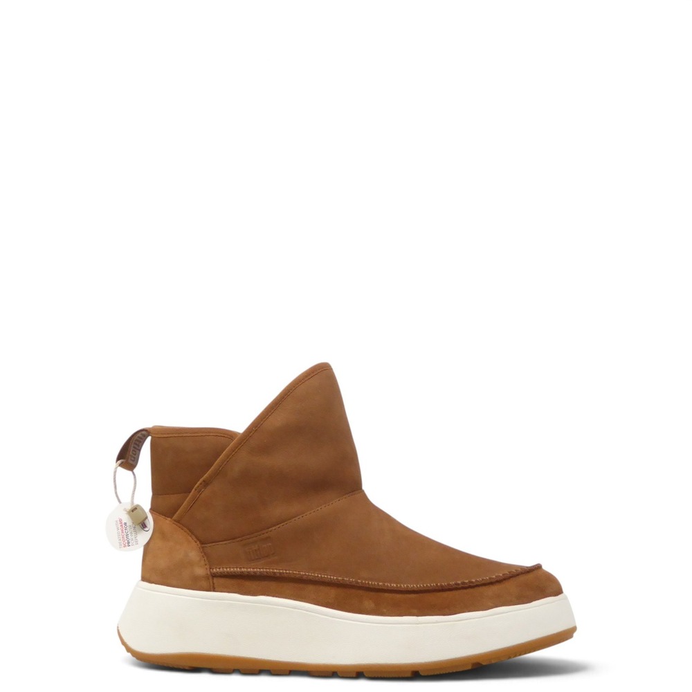 FitFlop F-Mode Boots Women Flatform Bootie Sneakers Light Tan Nubuck Leather 9